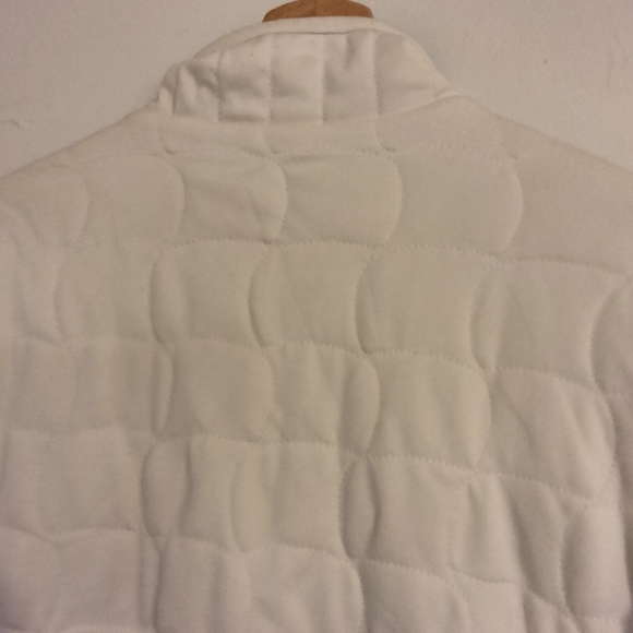 Adidas Womens Full Zip Jacket Coat Warm Soft Sporty Pockets Cream Off White L - Picture 10 of 12